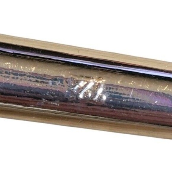 Designer Goldtone Metal Bow Belt Black Stretch  Sz S (28" To 34") Signed - Picture 7 of 7